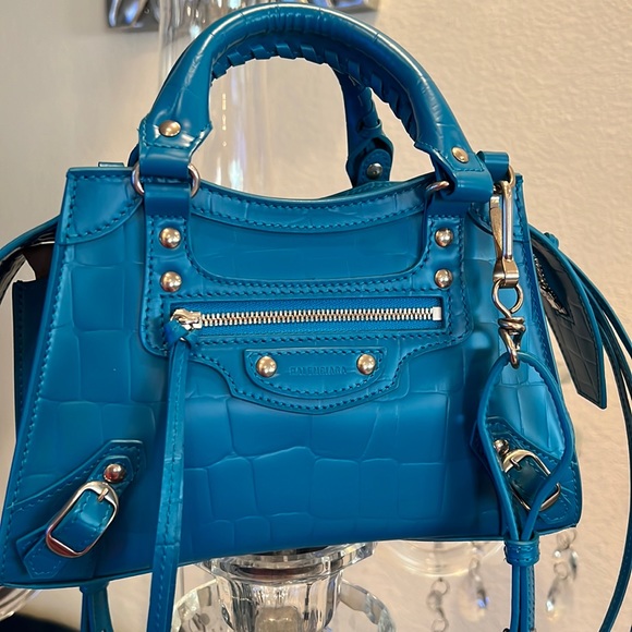 ✨Balenciaga Neo Classic Crocodile Embossed Mini Shoulder Bag✨like new - Picture 4 of 10